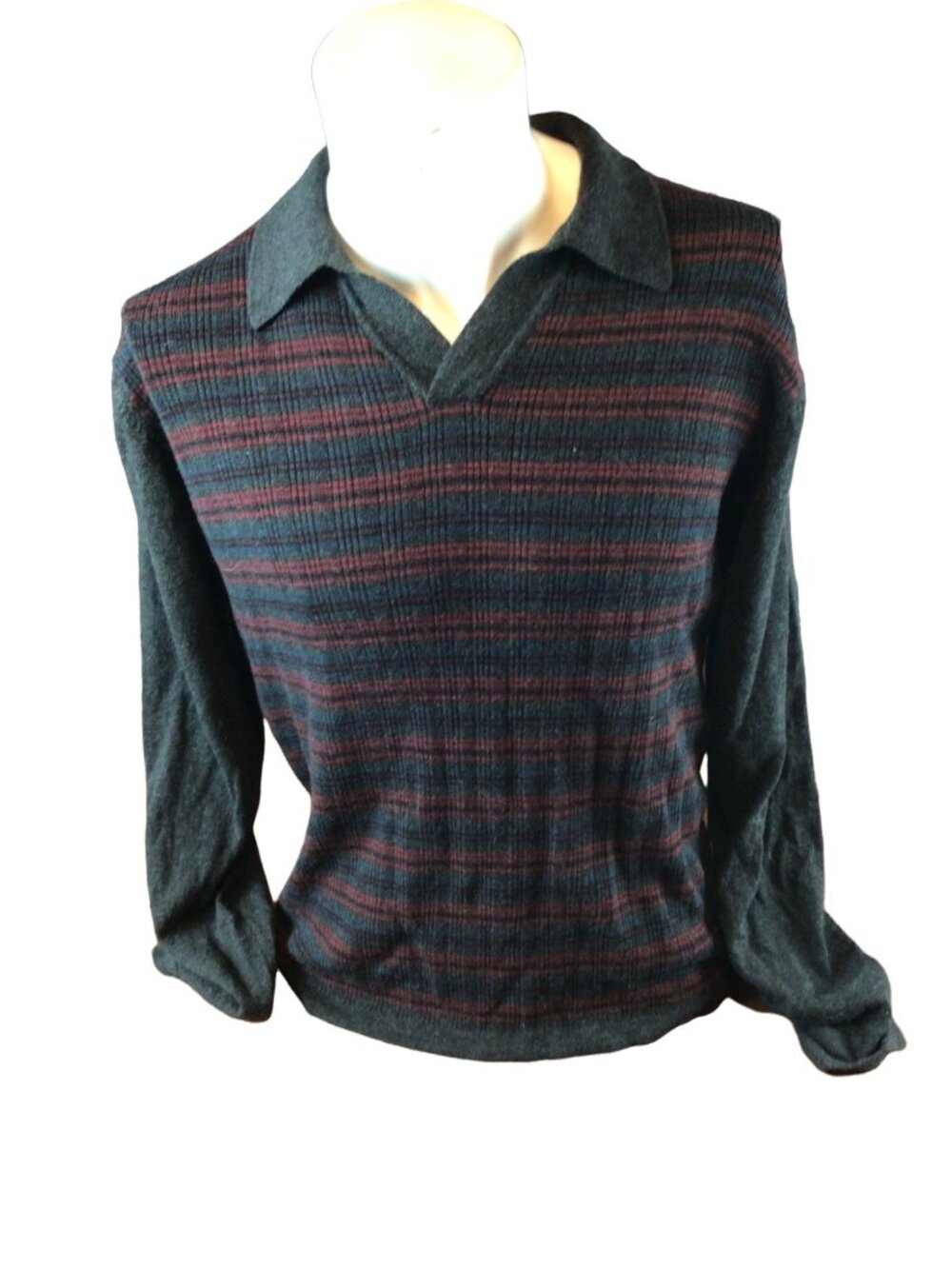 Banana Republic Mens Pullover V-Neck Sweater* Large*Fine Italian Merino Wool*EUC